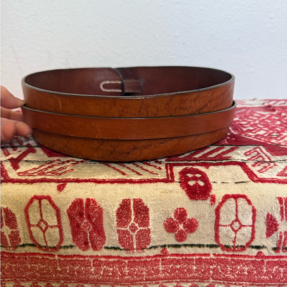 GAP Brown Leather Belt with Rustic Charm